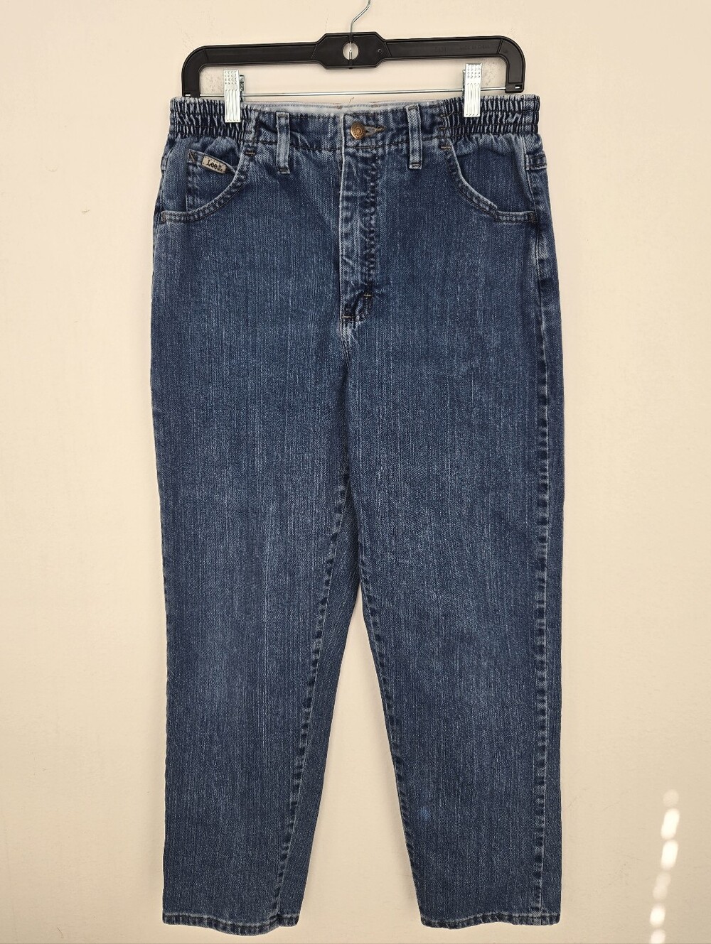 Lee Women's Vintage High-Rise Side Elastic Mom Stretch Blue Denim Jeans 10P